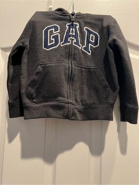 GAP Kids Charcoal Zip Hoodie with Logo